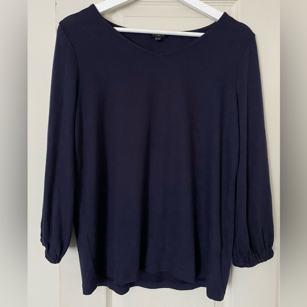 Talbots women’s Dark Navy  Long Sleeve Top M
